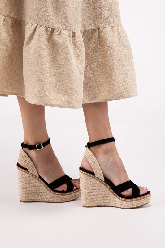 Basset Espadrille Platform Wedge Sandals 