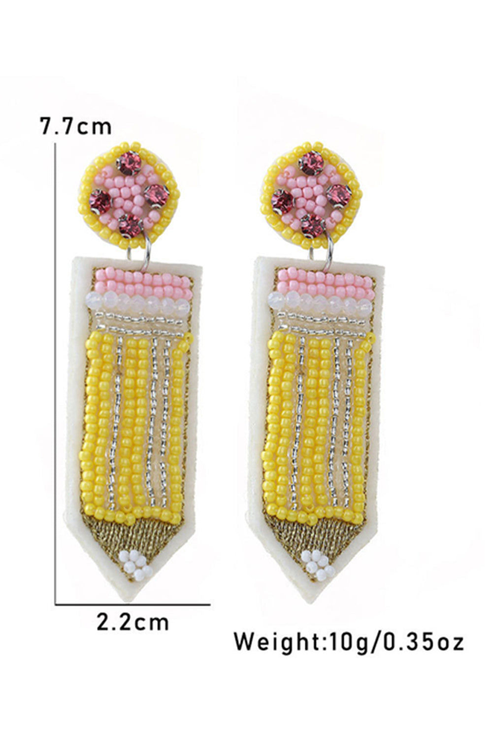 Teacher Beaded Pencil Earrings