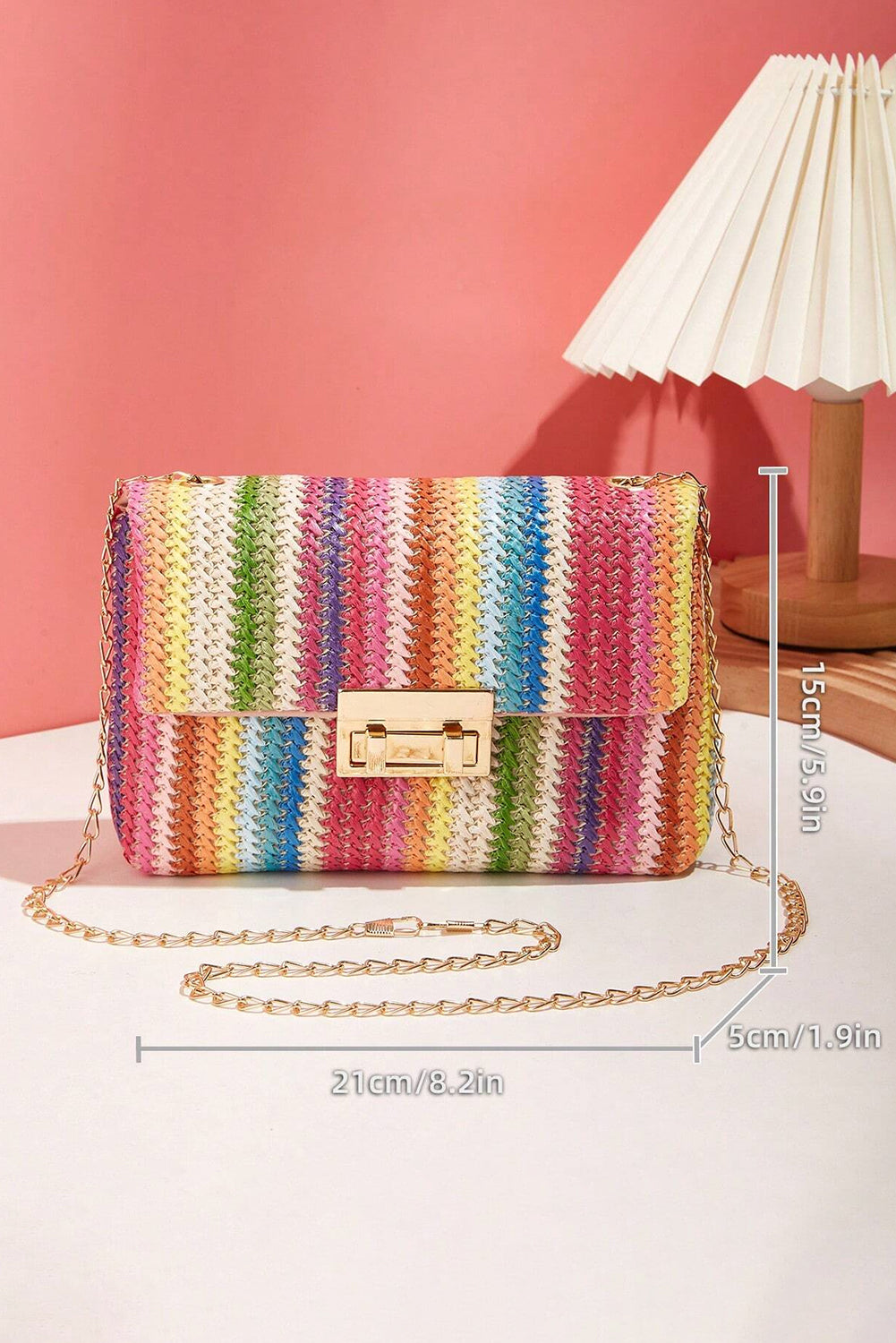  Bohemian Multicolor Woven Chain Shoulder Bag