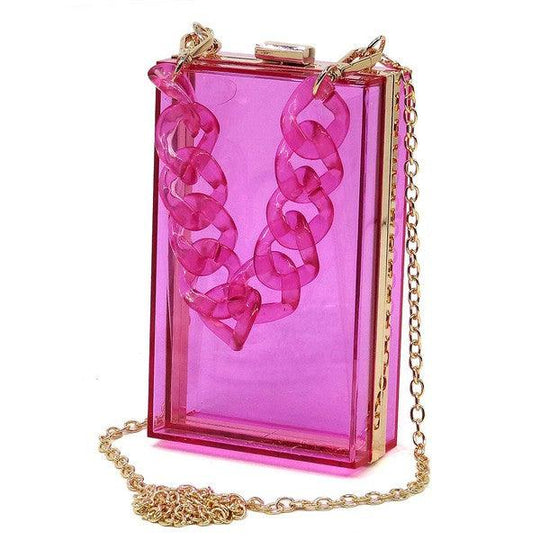 Chain Transparent Crossbody Clutch