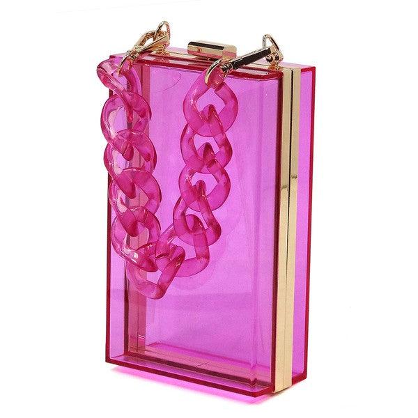 Chain Transparent Crossbody Clutch