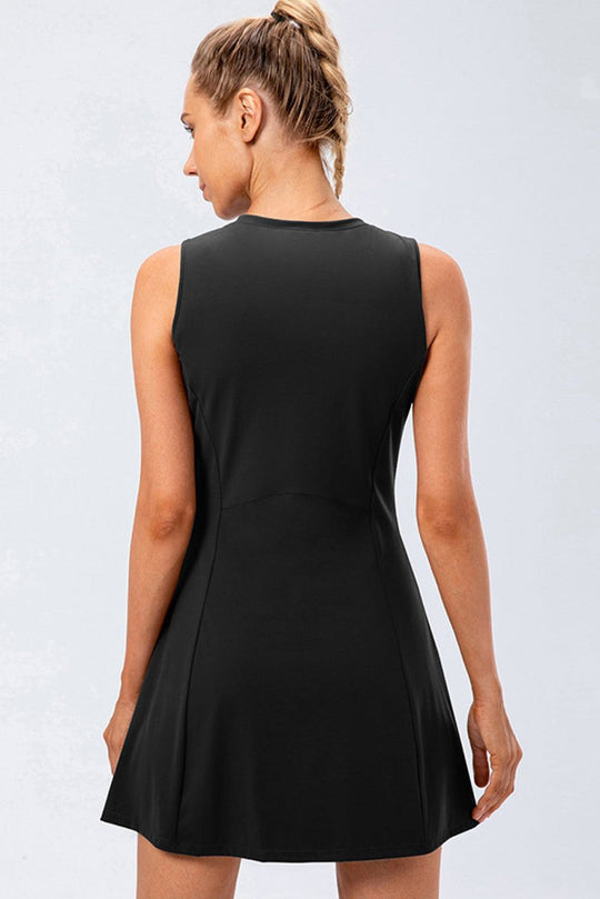 Active Black Sleeveless Mini Dress - Klazzi Fashion Boutique