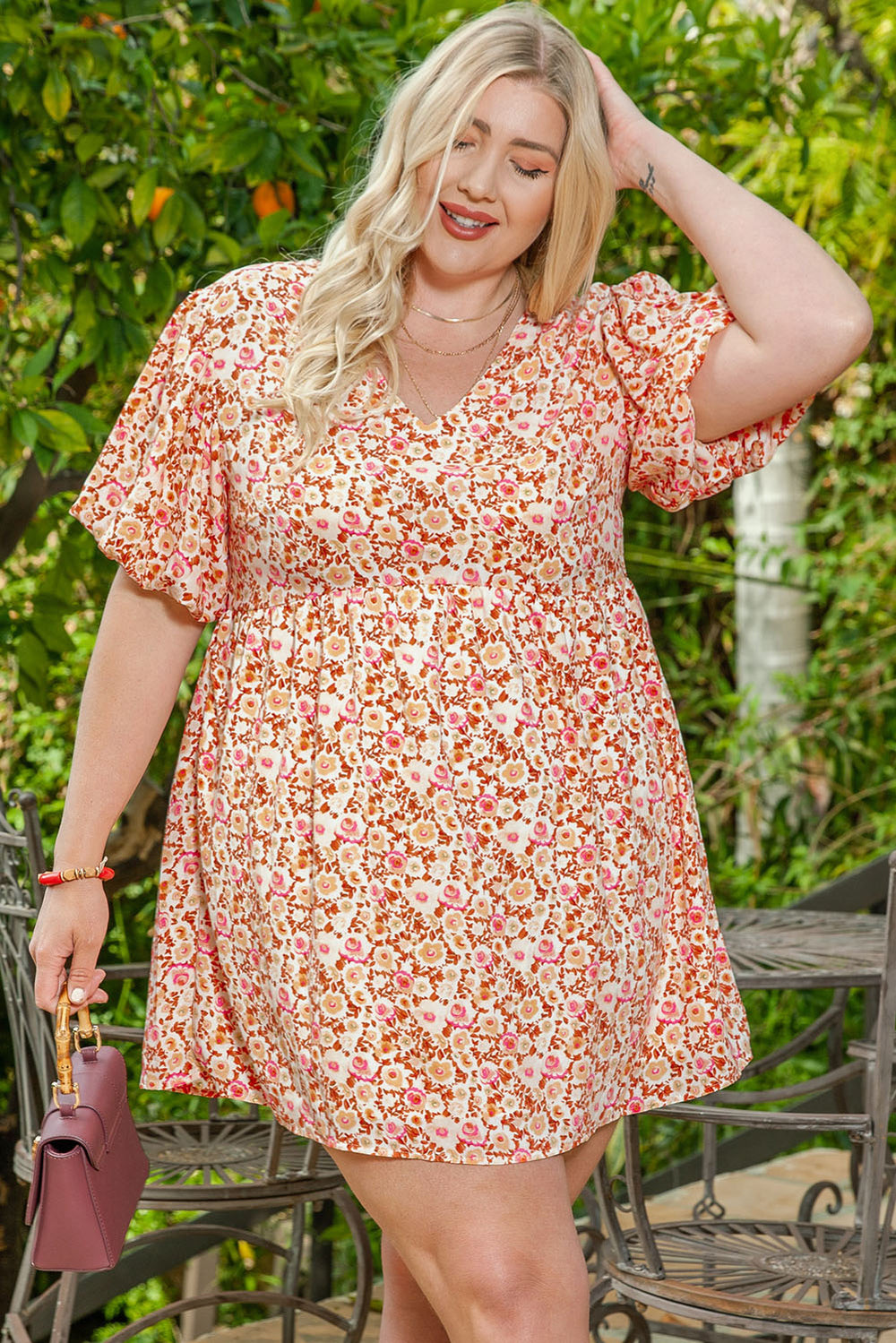 Diane Multicolor Plus Size Floral Dress