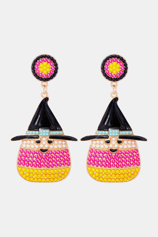 Halloween Witch Hat Pearl Earrings