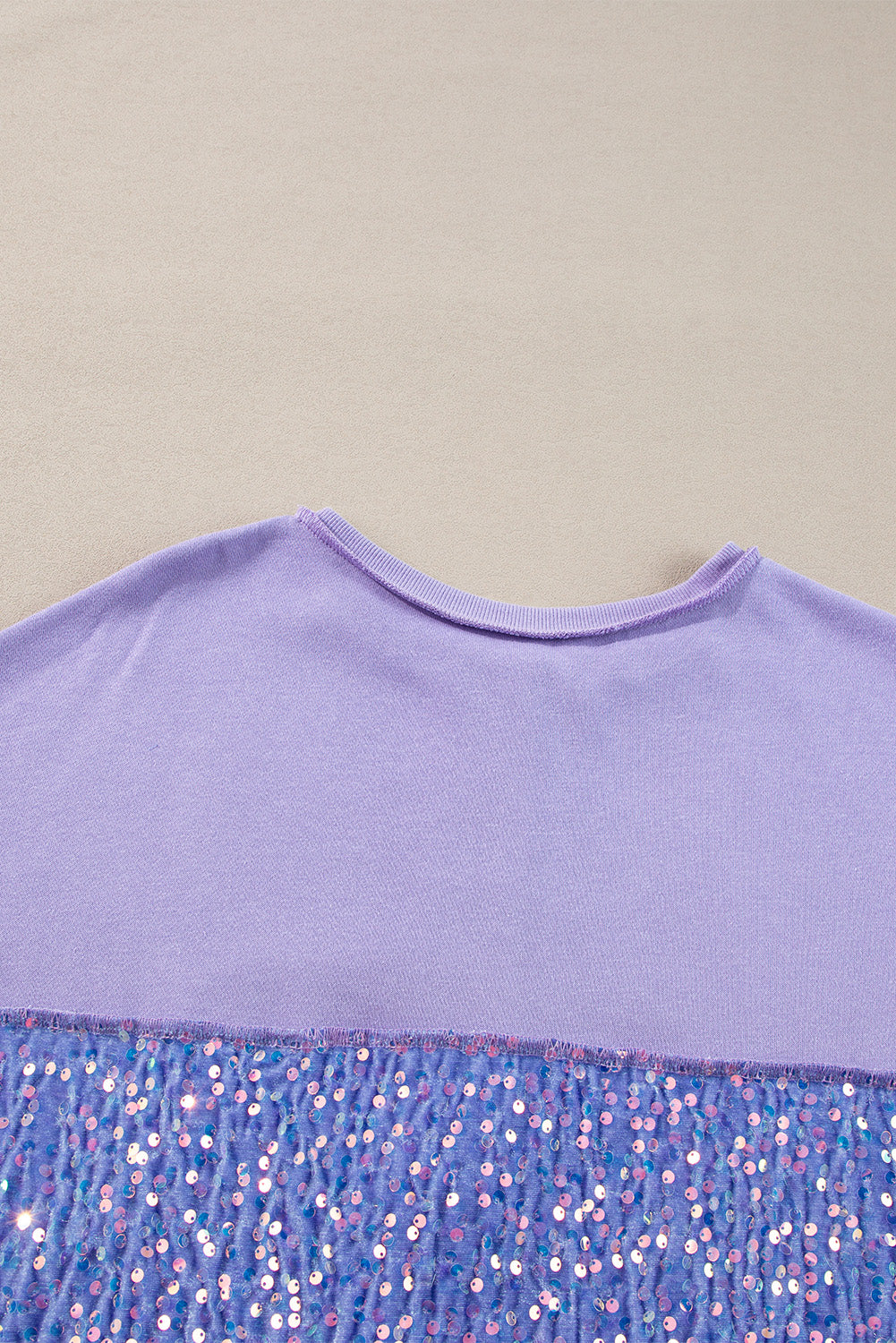 Lilac Sequin Henley Sweatshirt