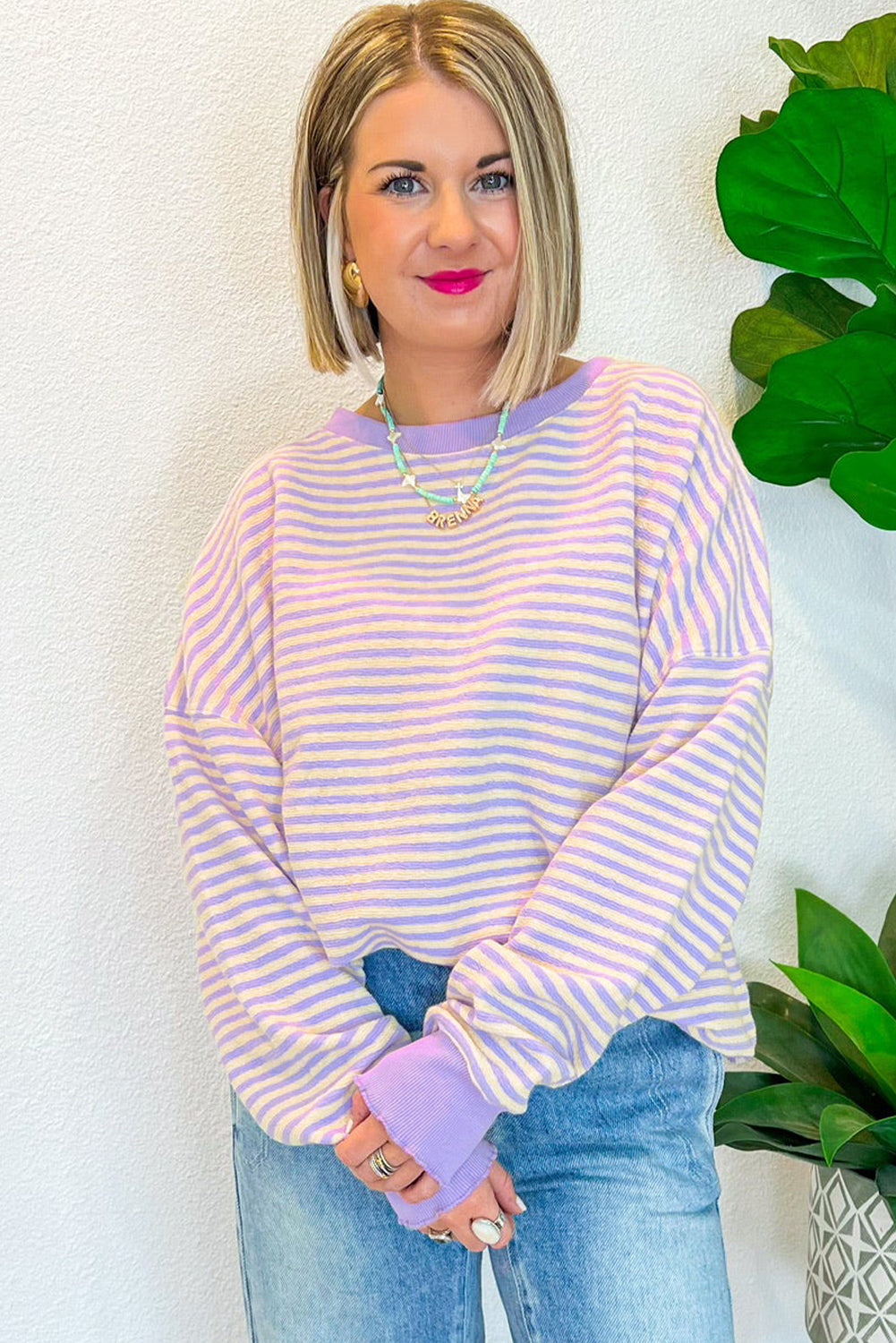 Lilac Stripe Sweater