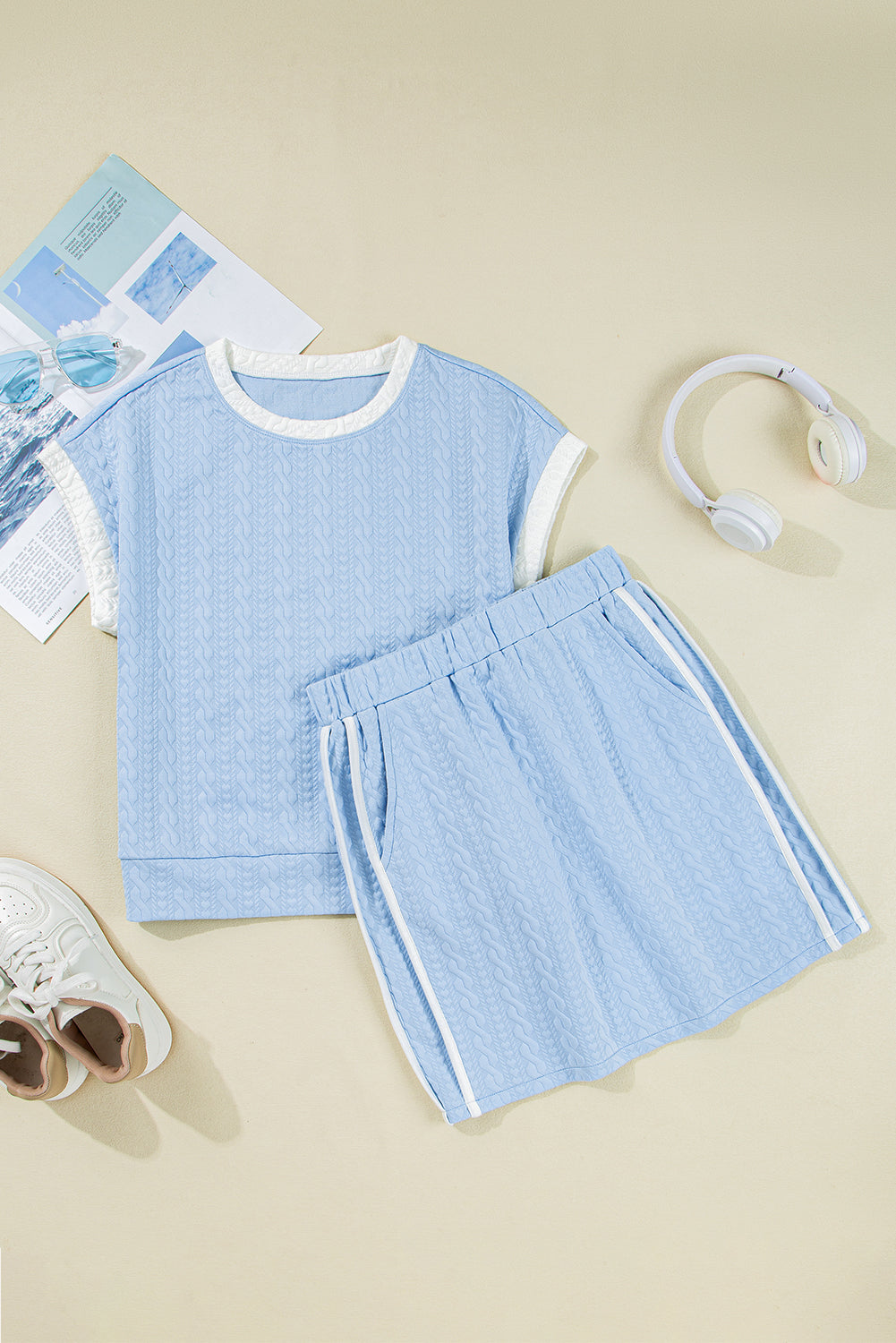 Sky Blue Skirt Set