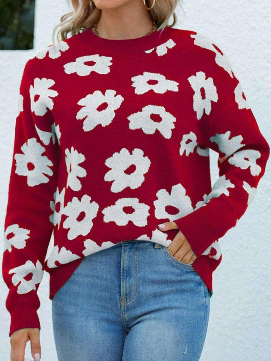 Amazing Daizy Floral Sweater - Klazzi Fashion Boutique