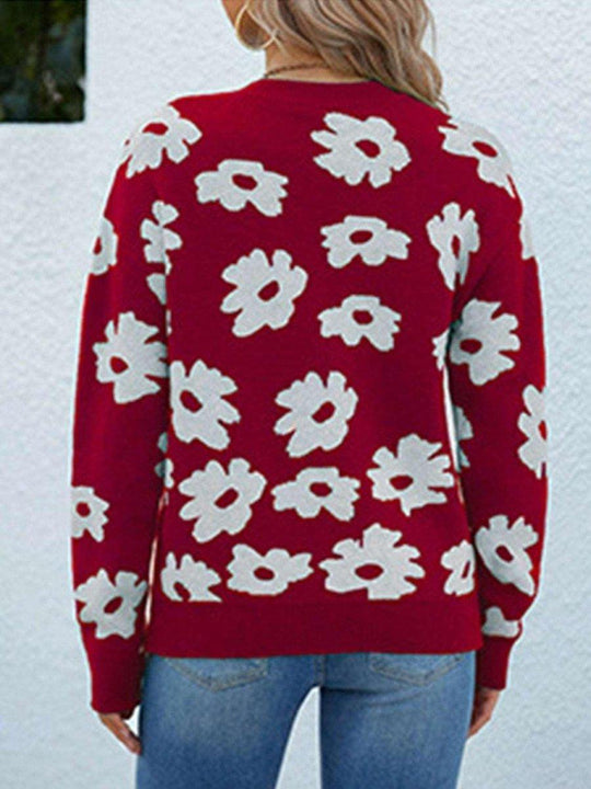 Amazing Daizy Floral Sweater - Klazzi Fashion Boutique