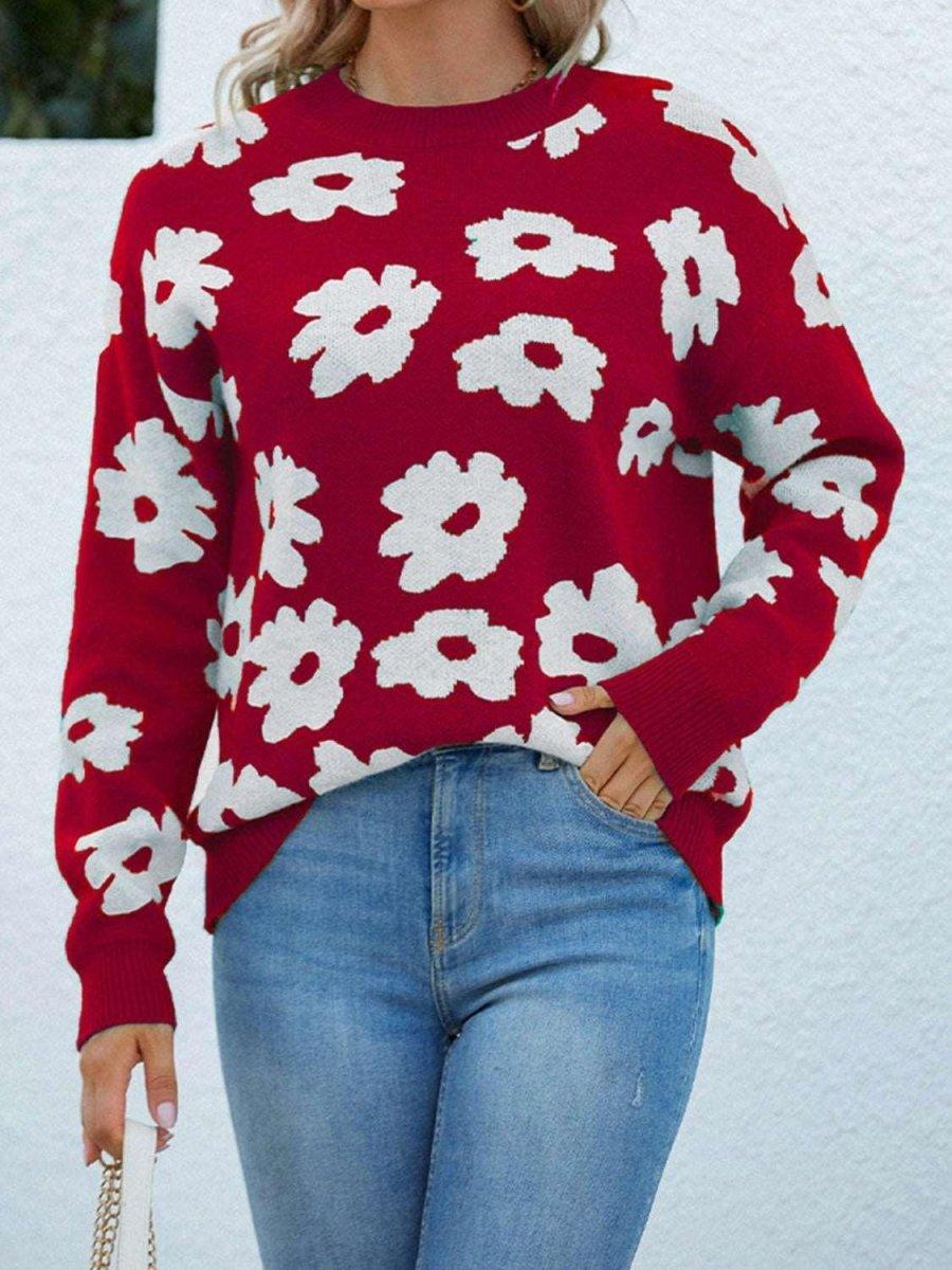 Amazing Daizy Floral Sweater - Klazzi Fashion Boutique