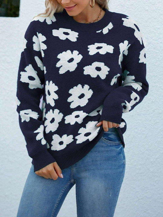 Amazing Daizy Floral Sweater - Klazzi Fashion Boutique