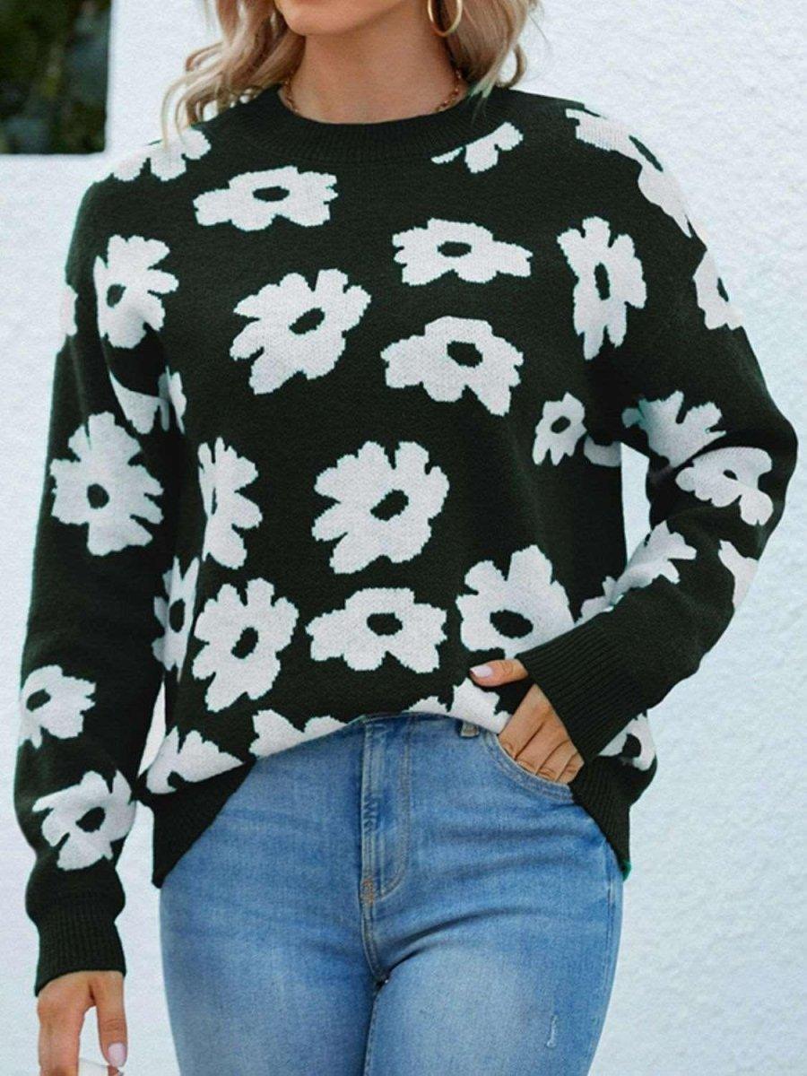 Amazing Daizy Floral Sweater - Klazzi Fashion Boutique