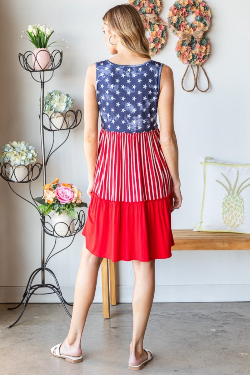 American Flag Tank Dress - Klazzi Fashion Boutique