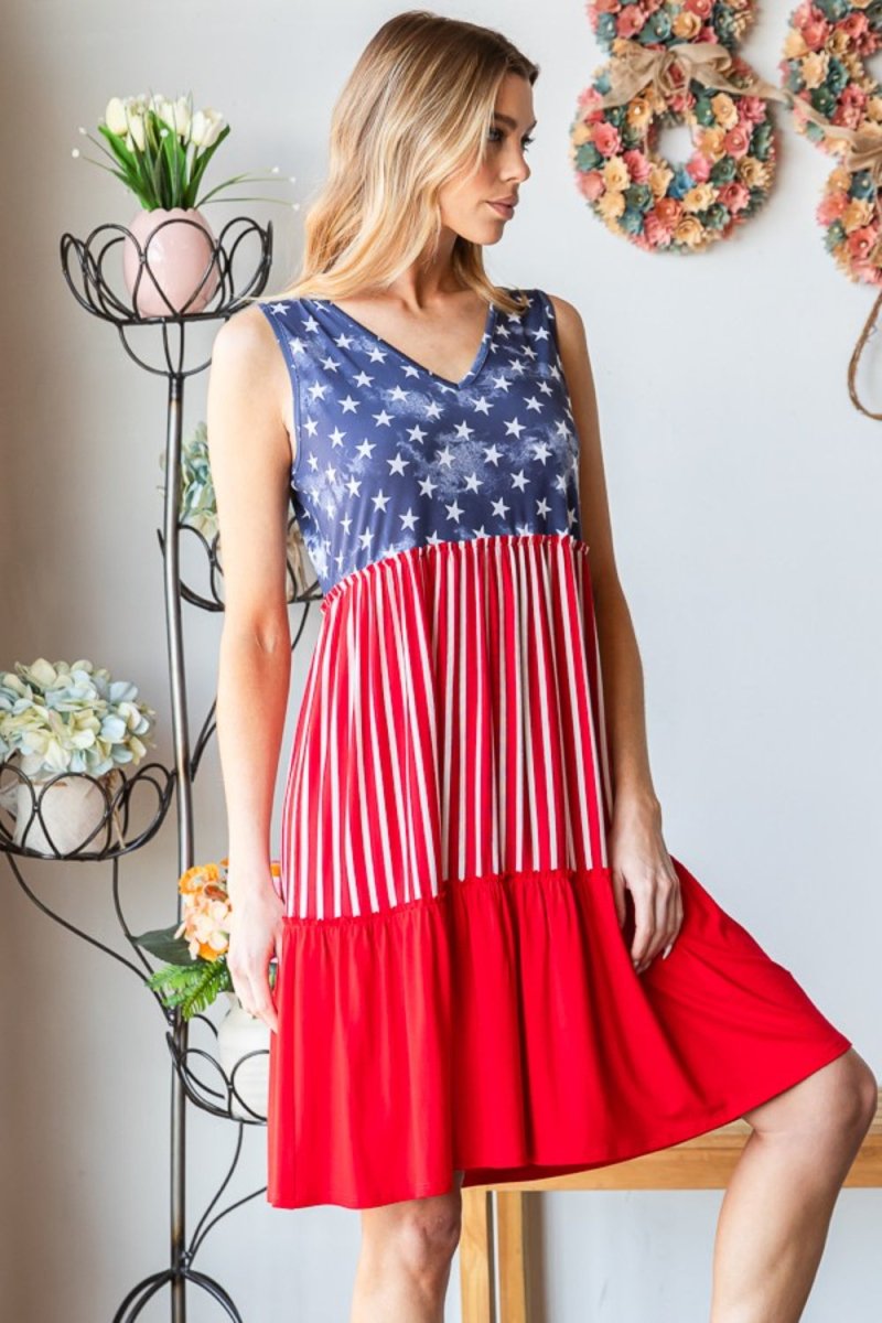 American Flag Tank Dress - Klazzi Fashion Boutique