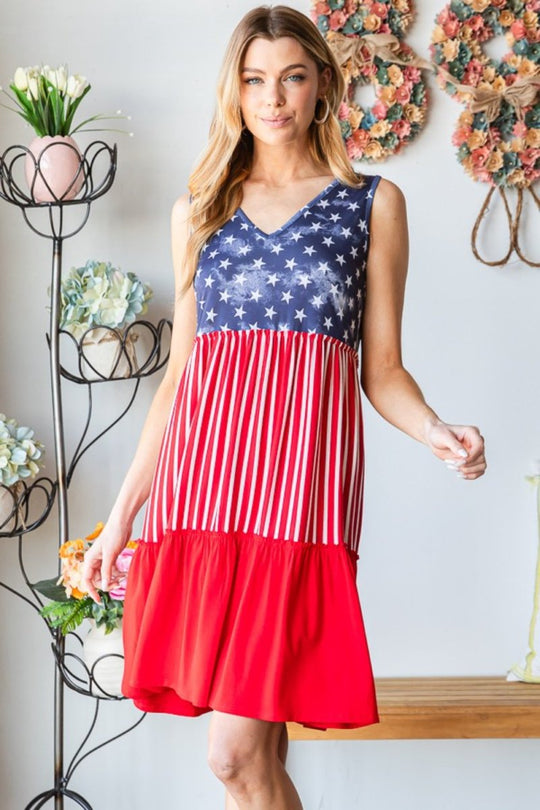 American Flag Tank Dress - Klazzi Fashion Boutique