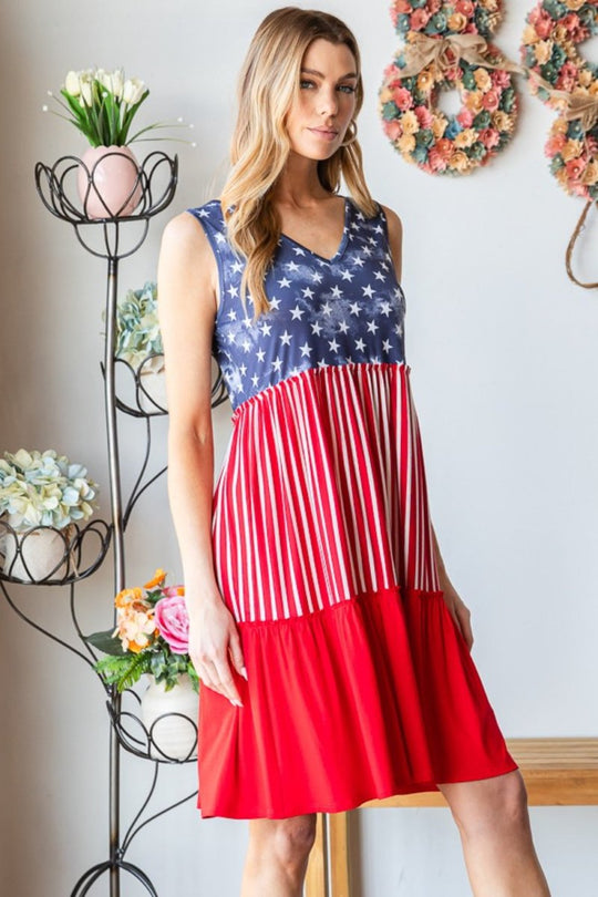 American Flag Tank Dress - Klazzi Fashion Boutique