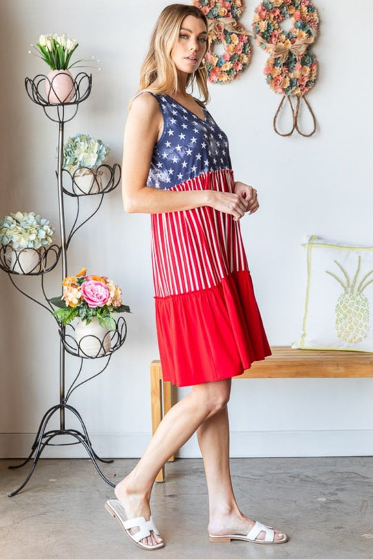 American Flag Tank Dress - Klazzi Fashion Boutique