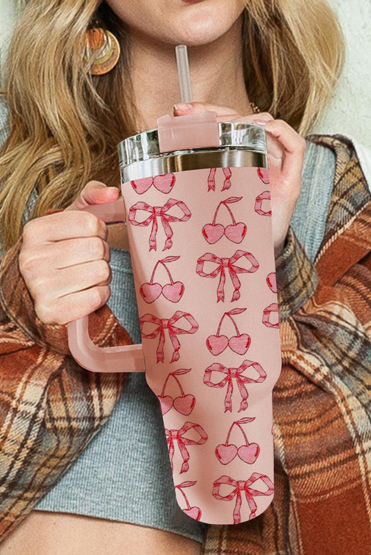 Cherry Bowknot Pink Tumbler