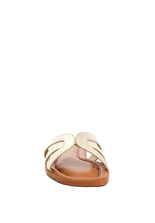 Aura Leather Flat Sandals - Klazzi Fashion Boutique