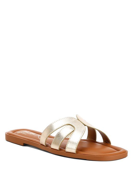 Aura Leather Flat Sandals - Klazzi Fashion Boutique