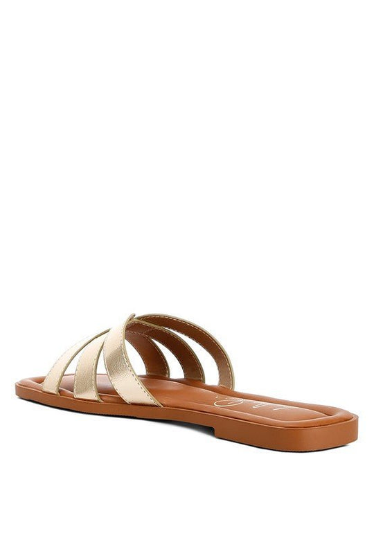 Aura Leather Flat Sandals - Klazzi Fashion Boutique