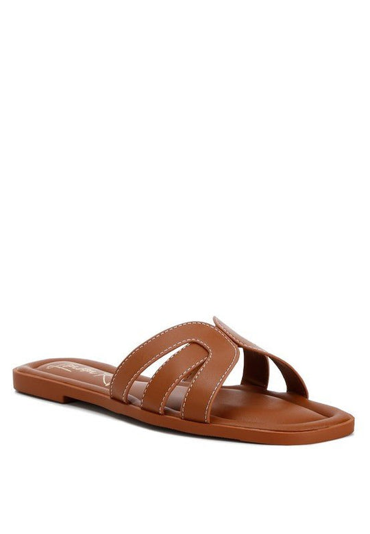 Aura Leather Flat Sandals - Klazzi Fashion Boutique