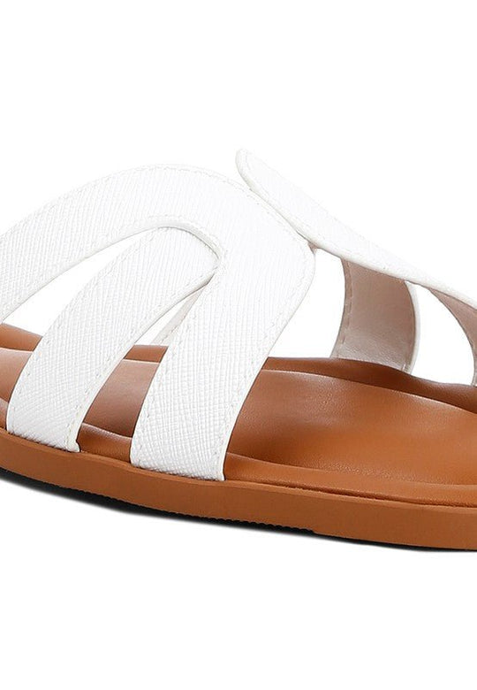 Aura Leather Flat Sandals - Klazzi Fashion Boutique