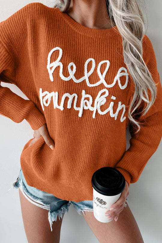 Autumn "Hello Pumpkin" Graphic Sweater - Klazzi Fashion Boutique