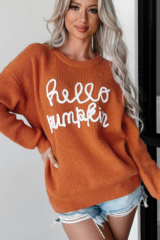 Autumn "Hello Pumpkin" Graphic Sweater - Klazzi Fashion Boutique