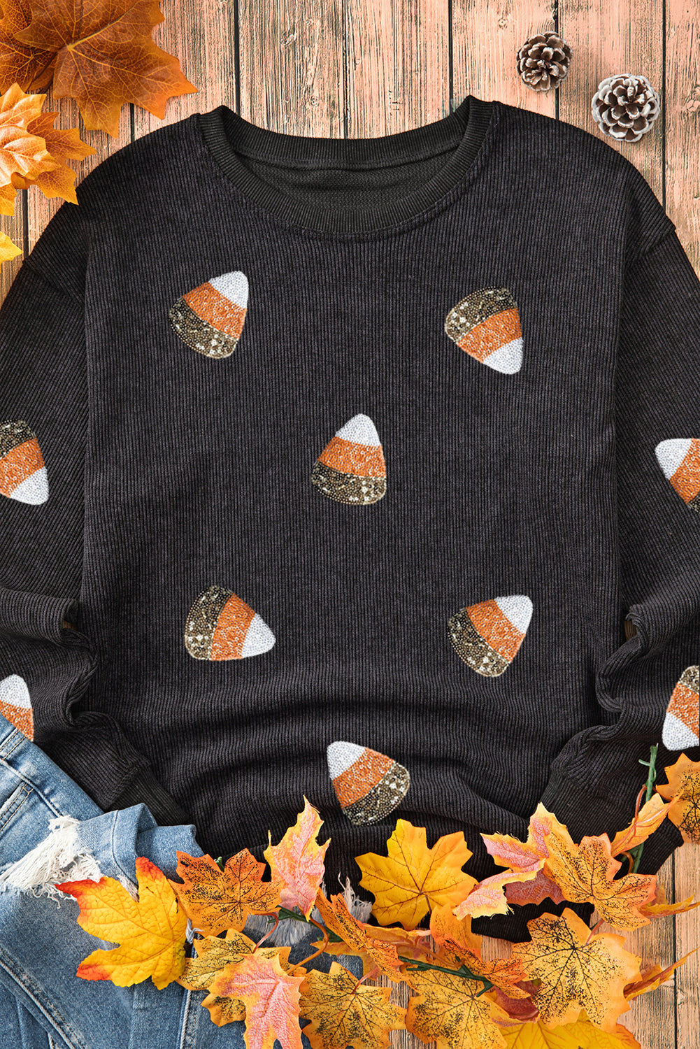 Halloween Candy Corns Corduroy Sweatshirt