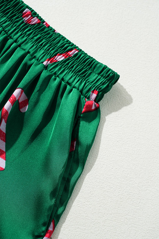 Christmas Candy Cane Shorts Set Pajamas