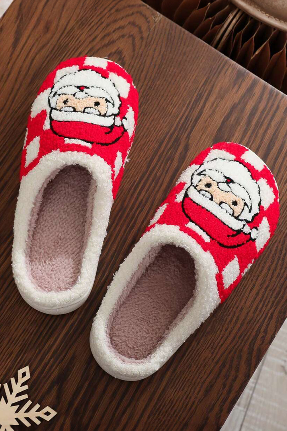 Red Checkered Santa Claus Slippers