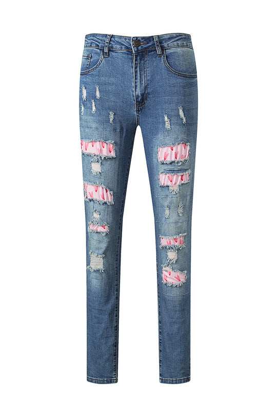  Valentine Hearts Patches Denim Jeans