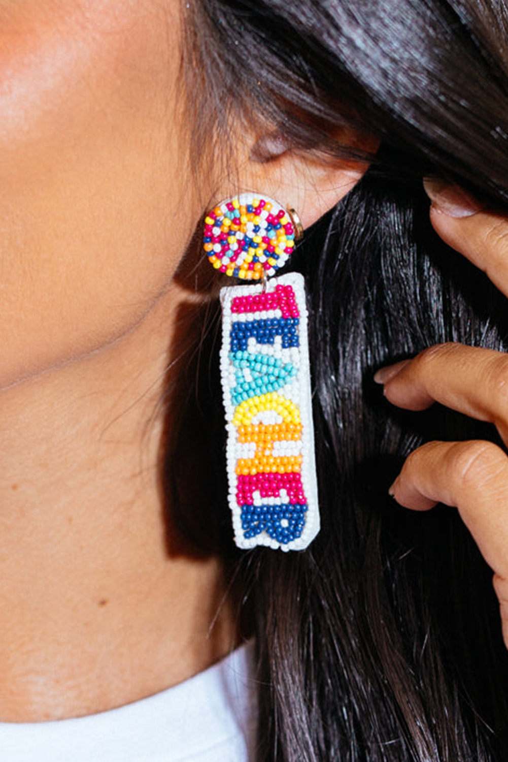 Confetti "TEACHER" Dangle Earrings