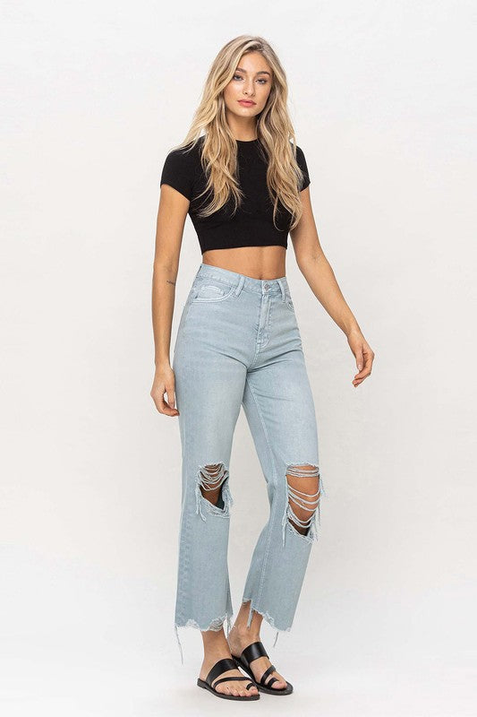 90's Vintage Sky Blue Flare Denim