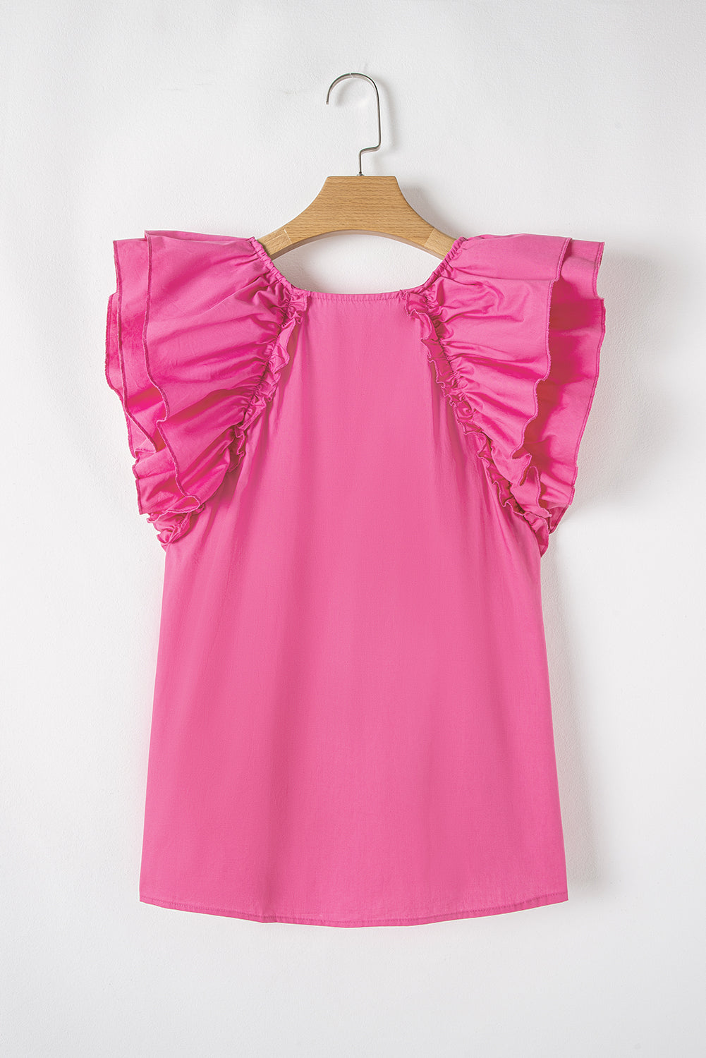 Kasey Ruffled Pink Shirred Blouse