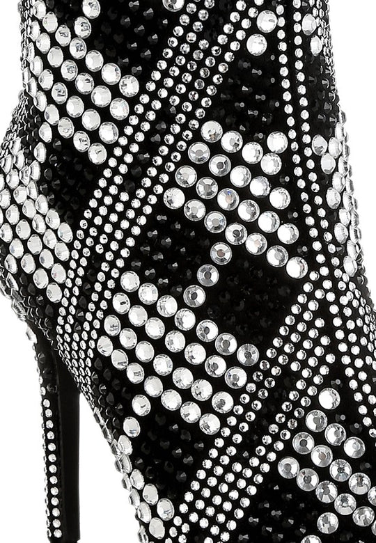 Gillian Rhinestone Stiletto Heel Bootie