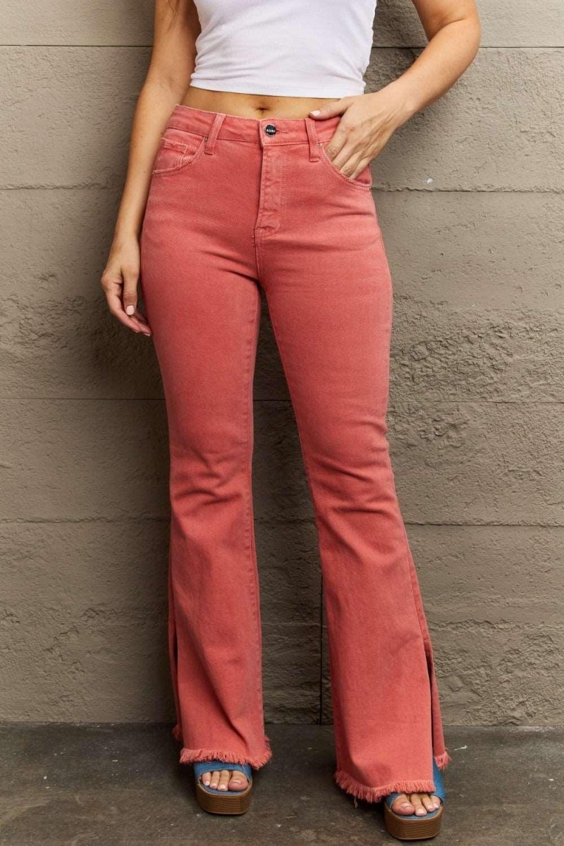 Bailey RISEN High Waist Flare Denim Jeans - Klazzi Fashion Boutique