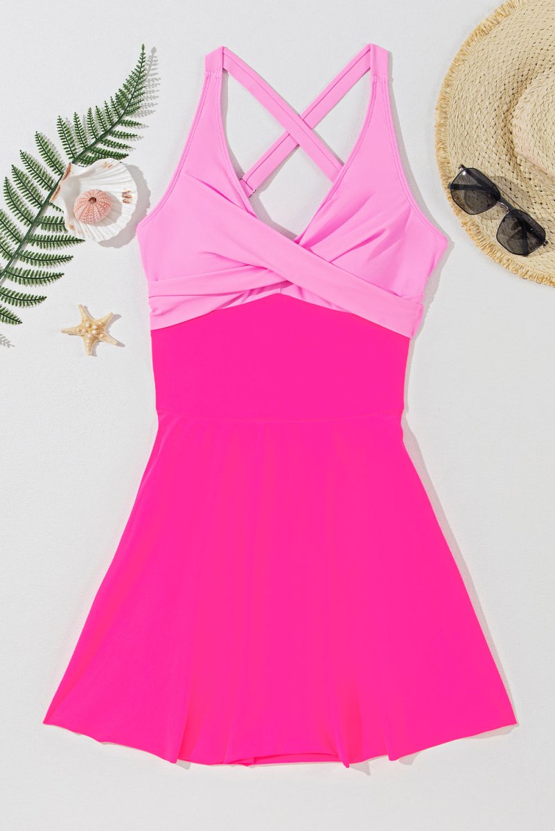 Barbie Pink Crisscross One - Piece Swimwear - Klazzi Fashion Boutique