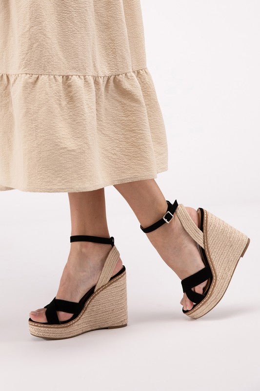 Basset Espadrille Platform Wedge Sandals - Klazzi Fashion Boutique