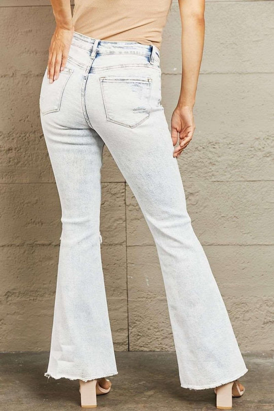 BAYEAS Lexi Mid Rise Acid Wash Distressed Jeans - Klazzi Fashion Boutique