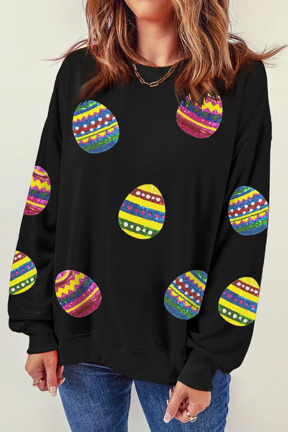 Sassy Eater Egg Sequin Sweatshirt