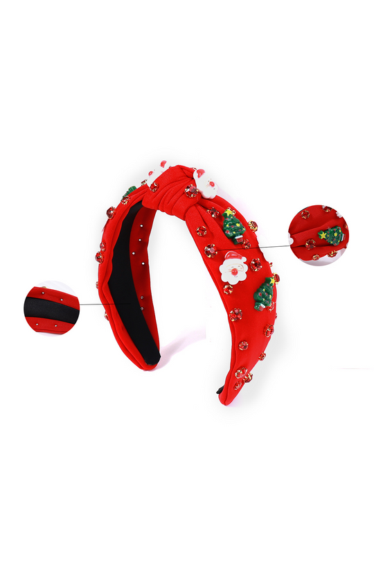  Christmas Rhinestone Icons Knotted Headband