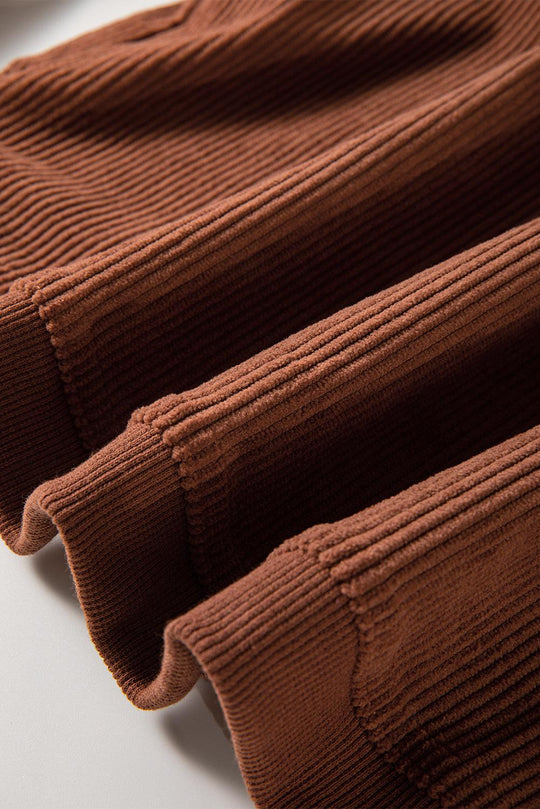 Orange Ribbed Corduroy Oversized Sweatshirt