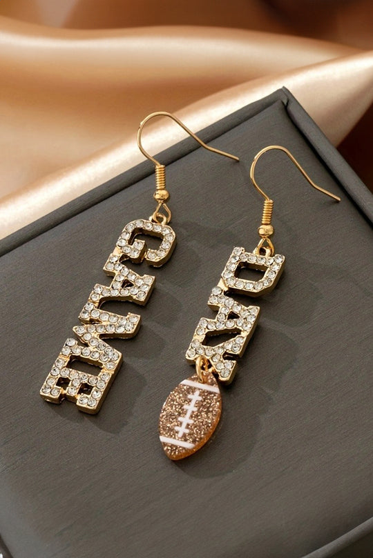 Rhinestone "GAME DAY" Football Earrings