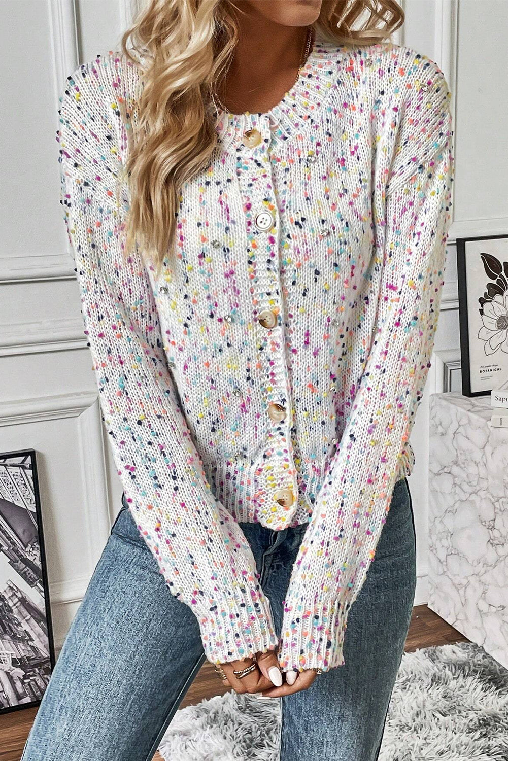 Multicolor Confetti Sweater Cardigan