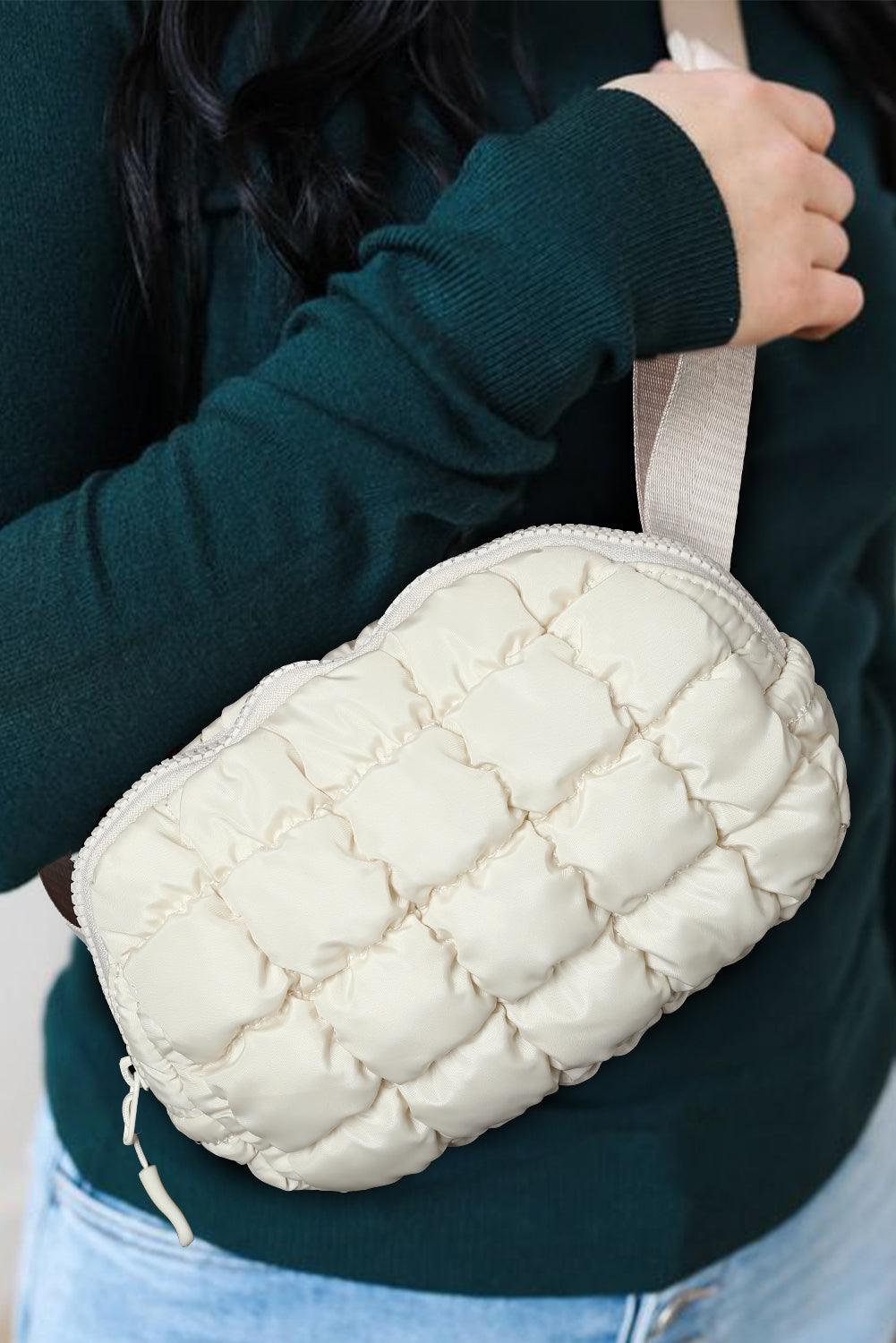 Puffy Cream Quilted Crossbody Bag