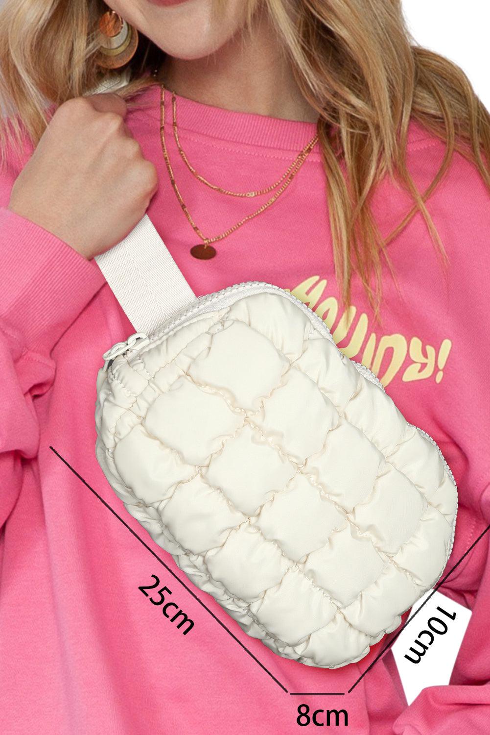 Puffy Cream Quilted Crossbody Bag