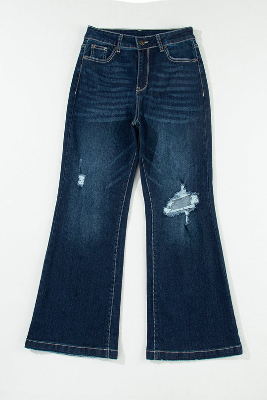 Bella High Rise Ripped Bell Bottom Jeans - Klazzi Fashion Boutique