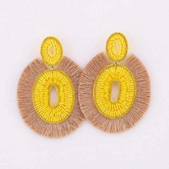 Big Bold Boho Fringe Fashion Statement Earrings - Klazzi Fashion Boutique